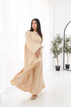 Load image into Gallery viewer, Butterfly feathers sleeves Abaya-Dress in Beige