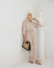 Load image into Gallery viewer, Monochrome Shirt & Wrapped Skirt Set