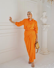 Load image into Gallery viewer, Monochrome Shirt & Wrapped Skirt Set