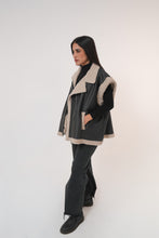 Load image into Gallery viewer, Fur-Lined Leather Vest in Black