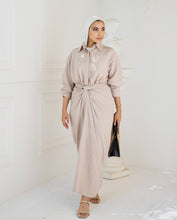Load image into Gallery viewer, Monochrome Shirt & Wrapped Skirt Set
