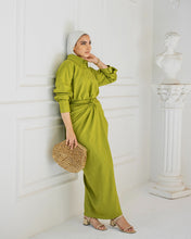 Load image into Gallery viewer, Monochrome Shirt & Wrapped Skirt Set