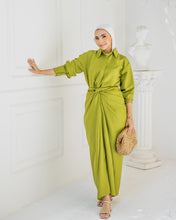 Load image into Gallery viewer, Monochrome Shirt & Wrapped Skirt Set