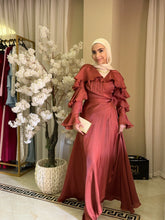 Load image into Gallery viewer, ruffles wrapped Dress in copper
