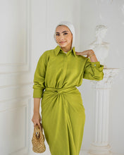 Load image into Gallery viewer, Monochrome Shirt & Wrapped Skirt Set