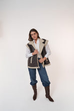 Load image into Gallery viewer, Fur-Lined Leather Vest in brown