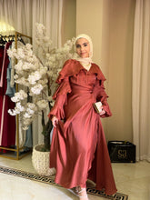 Load image into Gallery viewer, ruffles wrapped Dress in copper