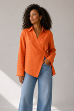 Load image into Gallery viewer, Pure linen High-Low shirt