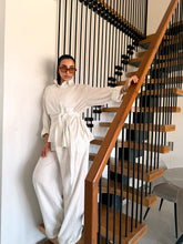 Load image into Gallery viewer, Pinstripe linen wrap Set
