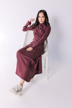 Load image into Gallery viewer, turtleneck Rouched wool dress