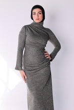 Load image into Gallery viewer, turtleneck Rouched wool dress