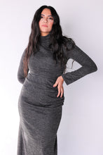 Load image into Gallery viewer, turtleneck Rouched wool dress