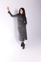 Load image into Gallery viewer, turtleneck Rouched wool dress