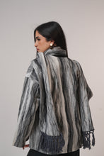 Load image into Gallery viewer, Pure wool jacket with Shawl Black and White