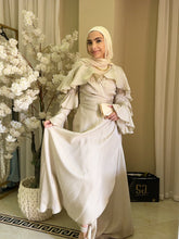 Load image into Gallery viewer, ruffles wrapped Dress in beige