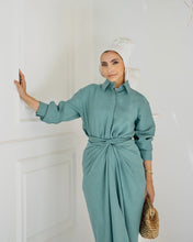 Load image into Gallery viewer, Monochrome Shirt & Wrapped Skirt Set