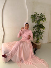 Load image into Gallery viewer, Amwaj gown with shoulder drapes in Pink with chest cover