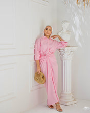 Load image into Gallery viewer, Monochrome Shirt & Wrapped Skirt Set