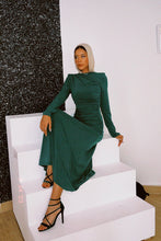 Load image into Gallery viewer, Rouched Side Dress in dark Green