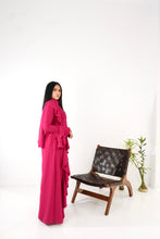 Load image into Gallery viewer, Flowy side ruffles dress in Hot pink