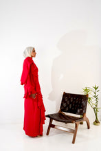 Load image into Gallery viewer, Flowy side ruffles dress in Red