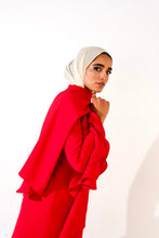 Load image into Gallery viewer, Flowy side ruffles dress in Red