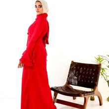 Load image into Gallery viewer, Flowy side ruffles dress in Red