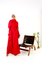 Load image into Gallery viewer, Flowy side ruffles dress in Red