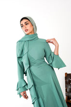 Load image into Gallery viewer, Flowy side ruffle dress in Teal