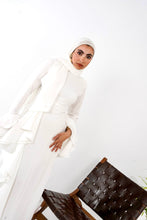 Load image into Gallery viewer, Flowy side ruffle dress in White