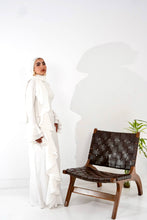 Load image into Gallery viewer, Flowy side ruffle dress in White