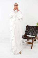 Load image into Gallery viewer, Flowy side ruffle dress in White
