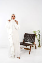 Load image into Gallery viewer, Flowy side ruffle dress in White