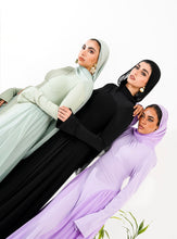 Load image into Gallery viewer, Amwaj gown with shoulder drappes in Lilac with cover chest