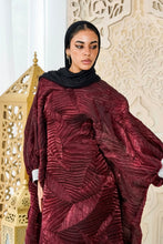 Load image into Gallery viewer, Majestic burgundy Organza Plissé Kaftan