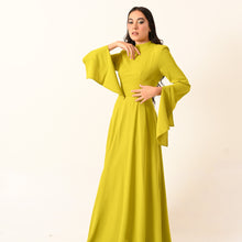 Load image into Gallery viewer, Long Sleeves A-Line Dress in Lime