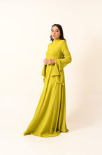 Load image into Gallery viewer, Long Sleeves A-Line Dress in Lime