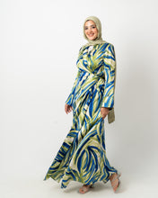 Load image into Gallery viewer, wrapped colorful satin dress