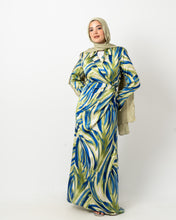 Load image into Gallery viewer, wrapped colorful satin dress