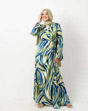 Load image into Gallery viewer, wrapped colorful satin dress