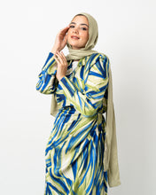 Load image into Gallery viewer, wrapped colorful satin dress