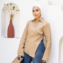 Load image into Gallery viewer, Pure linen High-Low shirt hi