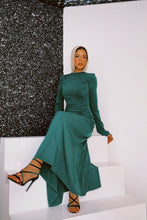 Load image into Gallery viewer, Rouched Side Dress in dark Green