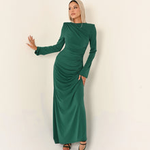 Load image into Gallery viewer, Rouched Side Dress in dark Green