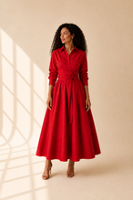 Load image into Gallery viewer, ZAYNA Wrap Shirt Dress