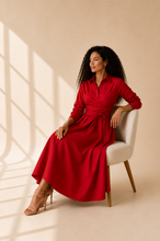 Load image into Gallery viewer, ZAYNA Wrap Shirt Dress
