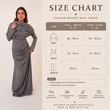 Load image into Gallery viewer, One-Side Draped Maxi Dress with Chest Cover in Grey