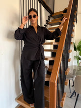 Load image into Gallery viewer, Pinstripe linen wrap Set