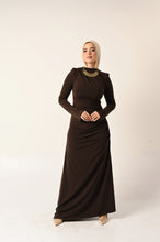 Load image into Gallery viewer, Rouched Side Dress in brown