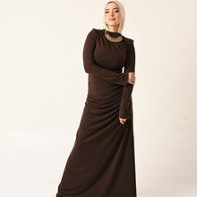 Load image into Gallery viewer, Rouched Side Dress in brown